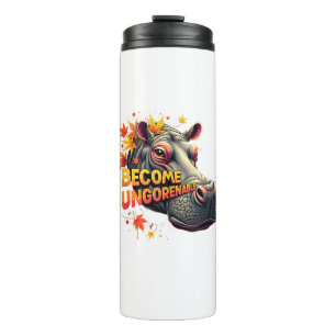 Become Ungovernable Retro Baby Hippo Moo Deng Funn Thermal Tumbler