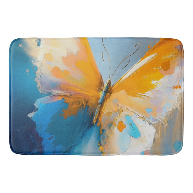 Becoming Light – Abstract Butterfly In Motion Bath Mat (Front)