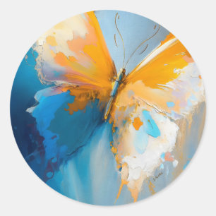Becoming Light – Abstract Butterfly In Motion Classic Round Sticker