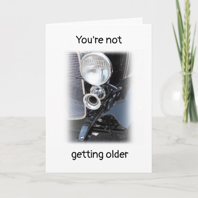 Becoming Older or a Classic? personalised Birthday Card (Front)