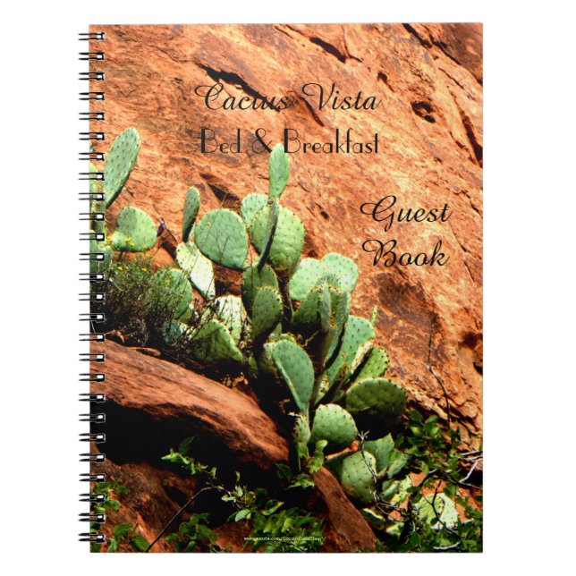 Bed & Breakfast B&B Guest Book Hanging Cactus (Front)