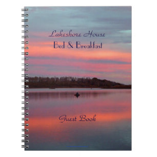 Bed & Breakfast B&B Guest Book, Sunset Fisherman Notebook
