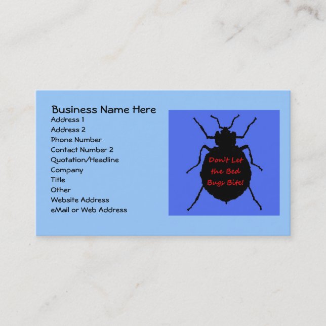 Bed Bug Exterminator Business Card (Front)