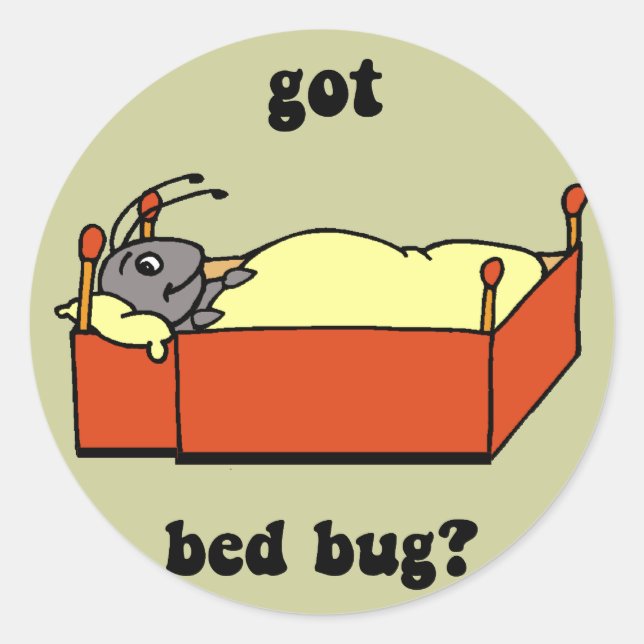 Bed bugs classic round sticker (Front)