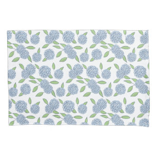 Bed of Blue Hydrangeas Classic Coastal New England Pillowcase
