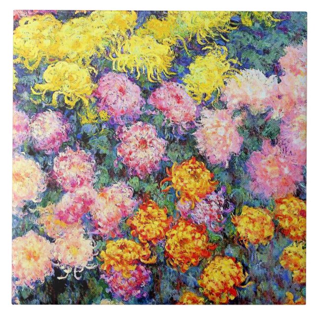 Bed of Chrysanthemums by Monet Ceramic Tile (Front)
