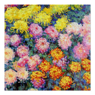 Bed of Chrysanthemums by Monet Poster