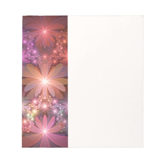 Bed Of Flowers Colorful Shiny Abstract Fractal Art Notepad (Front)