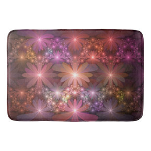 Bed Of Flowers Colourful Shiny Abstract Fractal Ar Bath Mat