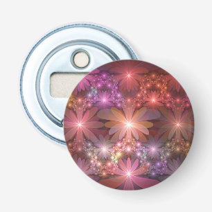 Bed Of Flowers Colourful Shiny Abstract Fractal Ar Bottle Opener