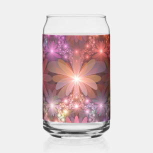 Bed Of Flowers Colourful Shiny Abstract Fractal Ar Can Glass