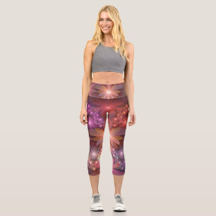 Bed Of Flowers Colourful Shiny Abstract Fractal Ar Capri Leggings