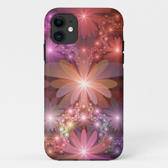 Bed Of Flowers Colourful Shiny Abstract Fractal Ar Case-Mate iPhone Case (Back)