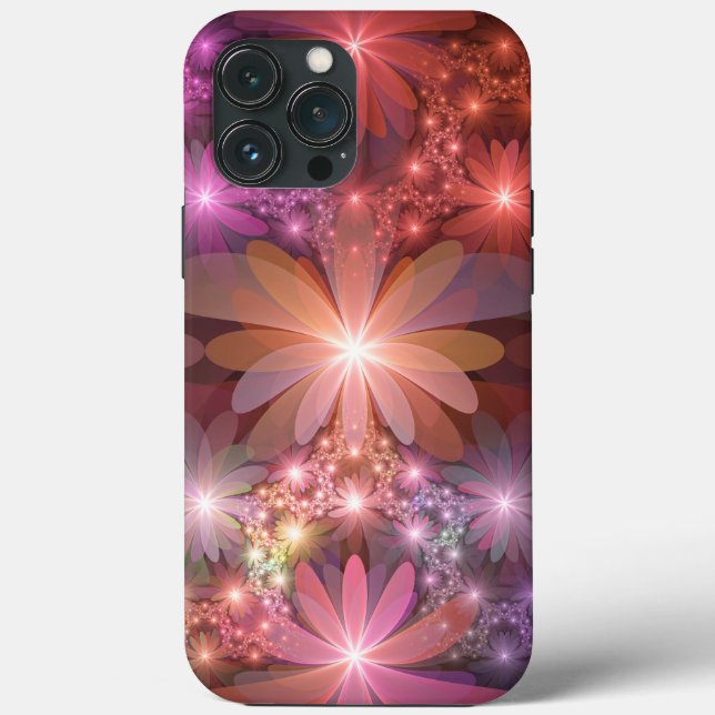 Bed Of Flowers Colourful Shiny Abstract Fractal Ar Case-Mate iPhone Case (Back)