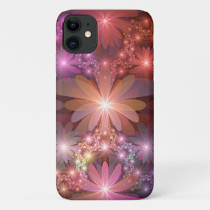 Bed Of Flowers Colourful Shiny Abstract Fractal Ar iPhone 11 Case