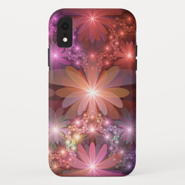 Bed Of Flowers Colourful Shiny Abstract Fractal Ar Case-Mate iPhone Case (Back)