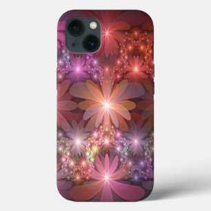 Bed Of Flowers Colourful Shiny Abstract Fractal Ar iPhone 13 Case