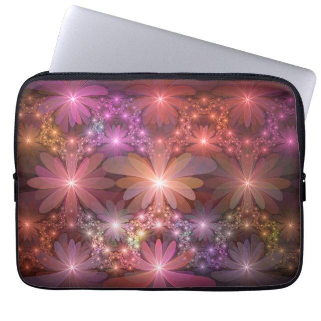 Bed Of Flowers Colourful Shiny Abstract Fractal Ar Laptop Sleeve (Front)
