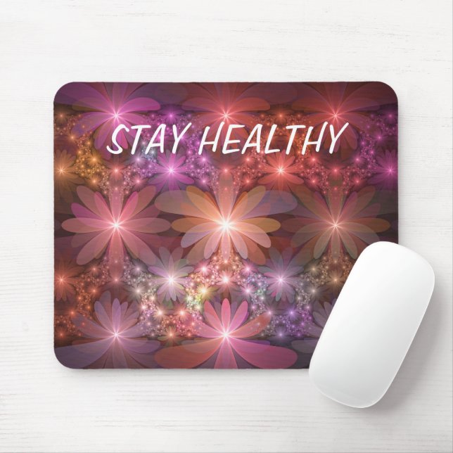 Bed Of Flowers Colourful Shiny Abstract Fractal Ar Mouse Pad (With Mouse)