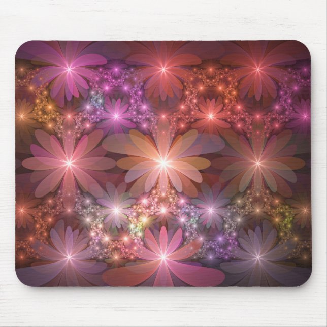 Bed Of Flowers Colourful Shiny Abstract Fractal Ar Mouse Pad (Front)