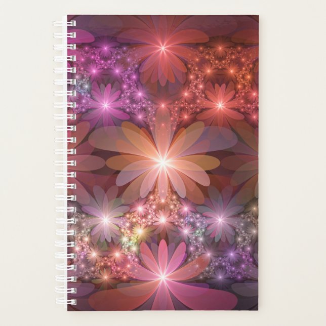 Bed Of Flowers Colourful Shiny Abstract Fractal Ar Planner (Front)