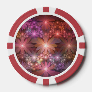 Bed Of Flowers Colourful Shiny Abstract Fractal Ar Poker Chips