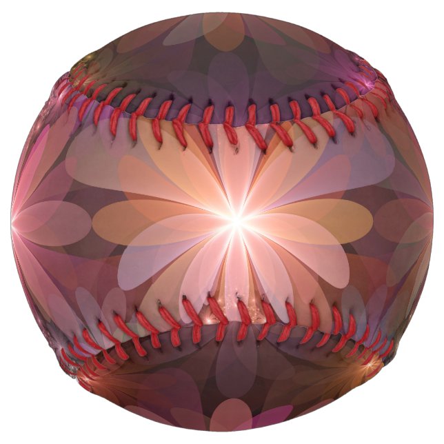 Bed Of Flowers Colourful Shiny Abstract Fractal Ar Softball (Front)