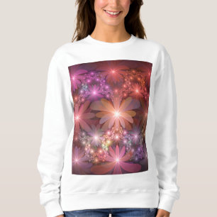 Bed Of Flowers Colourful Shiny Abstract Fractal Ar Sweatshirt