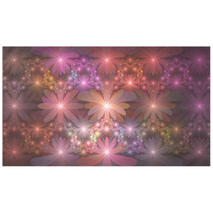 Bed Of Flowers Colourful Shiny Abstract Fractal Ar Tablecloth