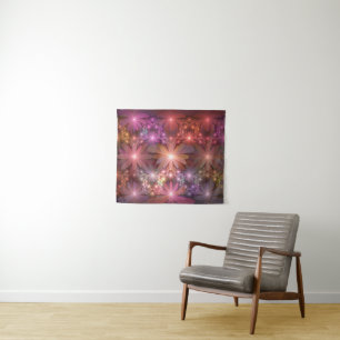 Bed Of Flowers Colourful Shiny Abstract Fractal Ar Tapestry