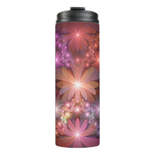 Bed Of Flowers Colourful Shiny Abstract Fractal Ar Thermal Tumbler