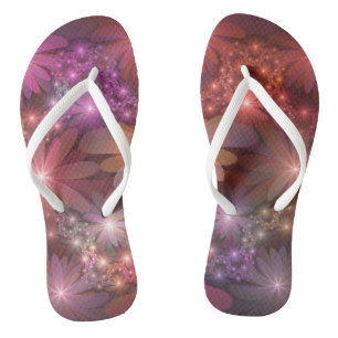 Bed Of Flowers Colourful Shiny Abstract Fractal Ar Thongs