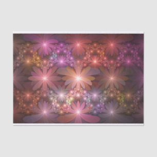 Bed Of Flowers Colourful Shiny Abstract Fractal Ar Tissue Paper