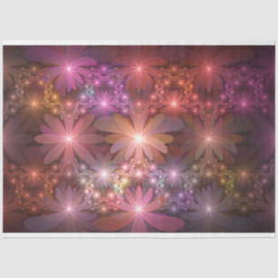 Bed Of Flowers Colourful Shiny Abstract Fractal Ar Tissue Paper