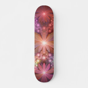 Bed Of Flowers Colourful Shiny Abstract Fractal Skateboard