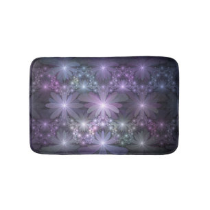 Bed of Flowers Trendy Shiny Abstract Fractal Art Bath Mat