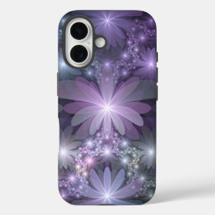 Bed of Flowers Trendy Shiny Abstract Fractal Art iPhone 16 Case