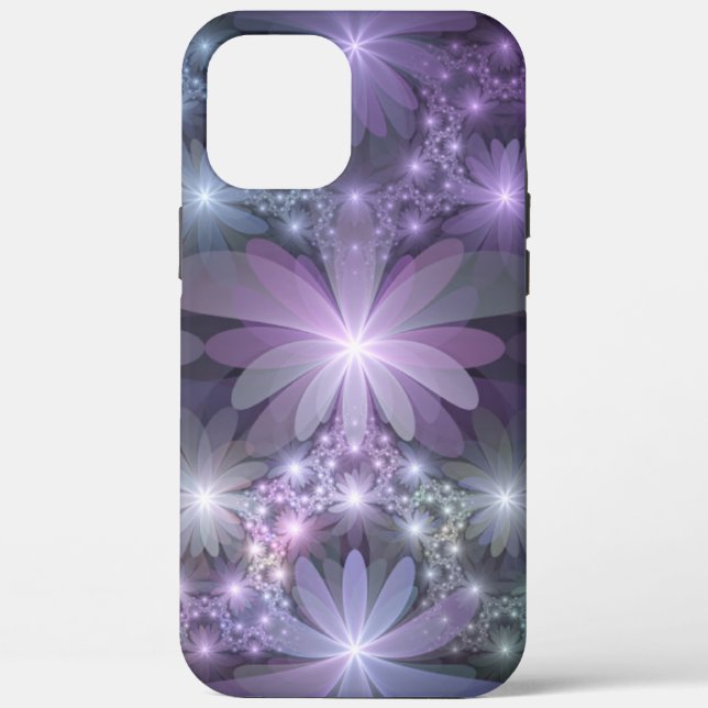 Bed of Flowers Trendy Shiny Abstract Fractal Art Case-Mate iPhone Case (Back)