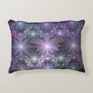 Bed of Flowers Trendy Shiny Abstract Fractal Art Decorative Cushion