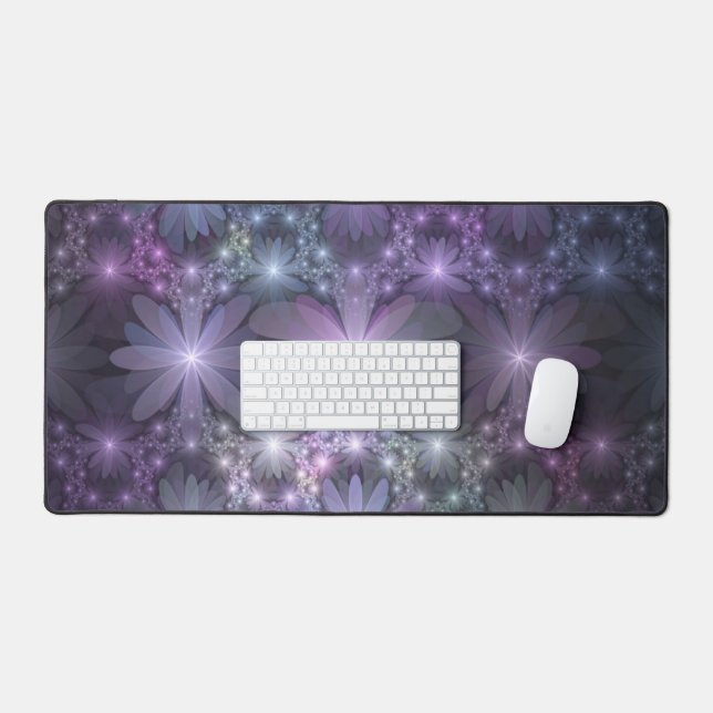Bed of Flowers Trendy Shiny Abstract Fractal Art Desk Mat (Keyboard & Mouse)