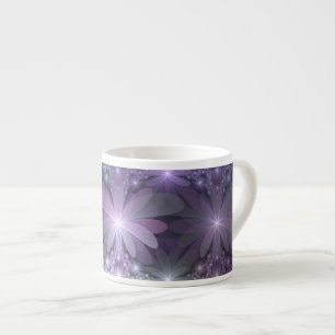 Bed of Flowers Trendy Shiny Abstract Fractal Art Espresso Cup