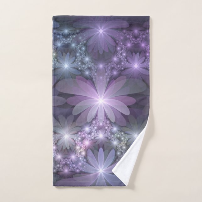 Bed of Flowers Trendy Shiny Abstract Fractal Art Hand Towel (Hand Towel)
