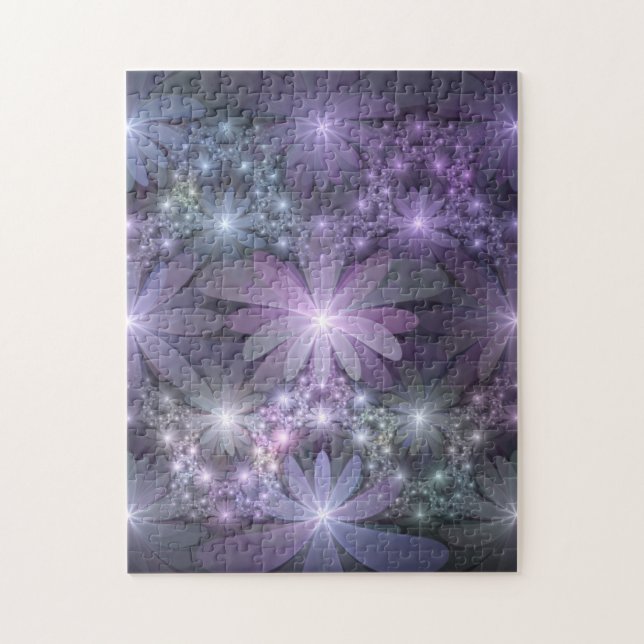 Bed of Flowers Trendy Shiny Abstract Fractal Art Jigsaw Puzzle (Vertical)
