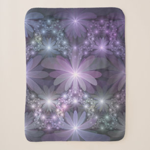 Bed of Flowers Trendy Shiny Abstract Fractal Art Sherpa Blanket