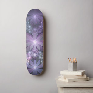 Bed of Flowers Trendy Shiny Abstract Fractal Art Skateboard