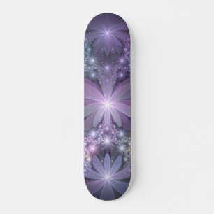 Bed of Flowers Trendy Shiny Abstract Fractal Art Skateboard