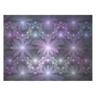Bed of Flowers Trendy Shiny Abstract Fractal Art Tablecloth