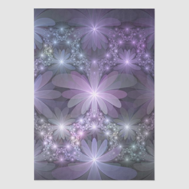 Bed of Flowers Trendy Shiny Abstract Fractal Art Tissue Paper (Front)