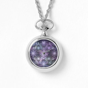 Bed of Flowers Trendy Shiny Abstract Fractal Art Watch