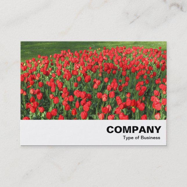 Bed of Red Tulips 02 Business Card (Front)